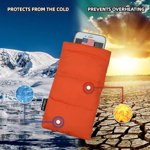 SAFACUS Thermal Phone Case Prevent OVERHEATING in The Sun, Cellphone Pouch for Camping Prevents Freezing, Extends Battery ...