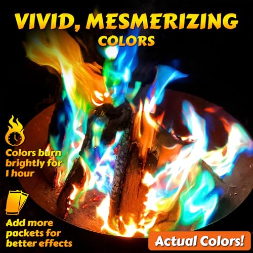 HGD (6 Pack) Magic Campfire Fire Color Changing Packets for Fire Pit, Indoor/Outdoor Fireplace, Bonfire - Rainbow Magical ...
