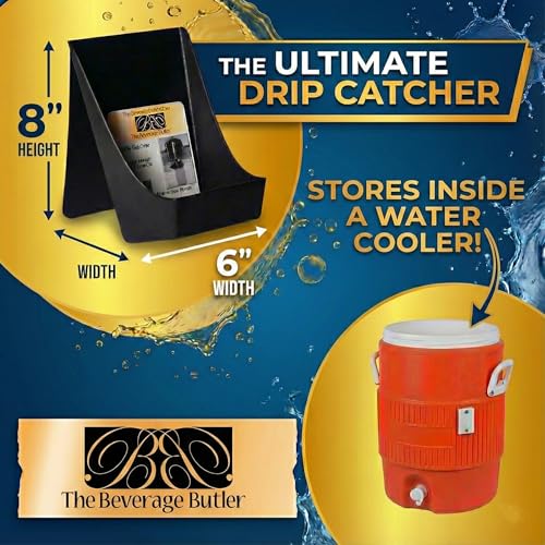 Beverage Butler The Drip Catcher (Black) - For Use Under Beverage Dispensers and Drink Coolers