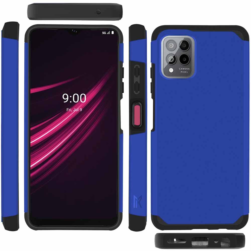 Tjs Compatible For T-Mobile Revvl 6X Pro 5G & Revvl 6 Pro 5G - Dual Layer Heavy Duty Shockproof Drop Protection Hybrid Phone Cov