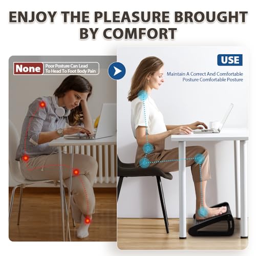 CasaZenith Foot Rest, Six Heights Adjustable Foot Rest for Under Desk at Work, Ergonomic Foots Stool for Under Office Desk...