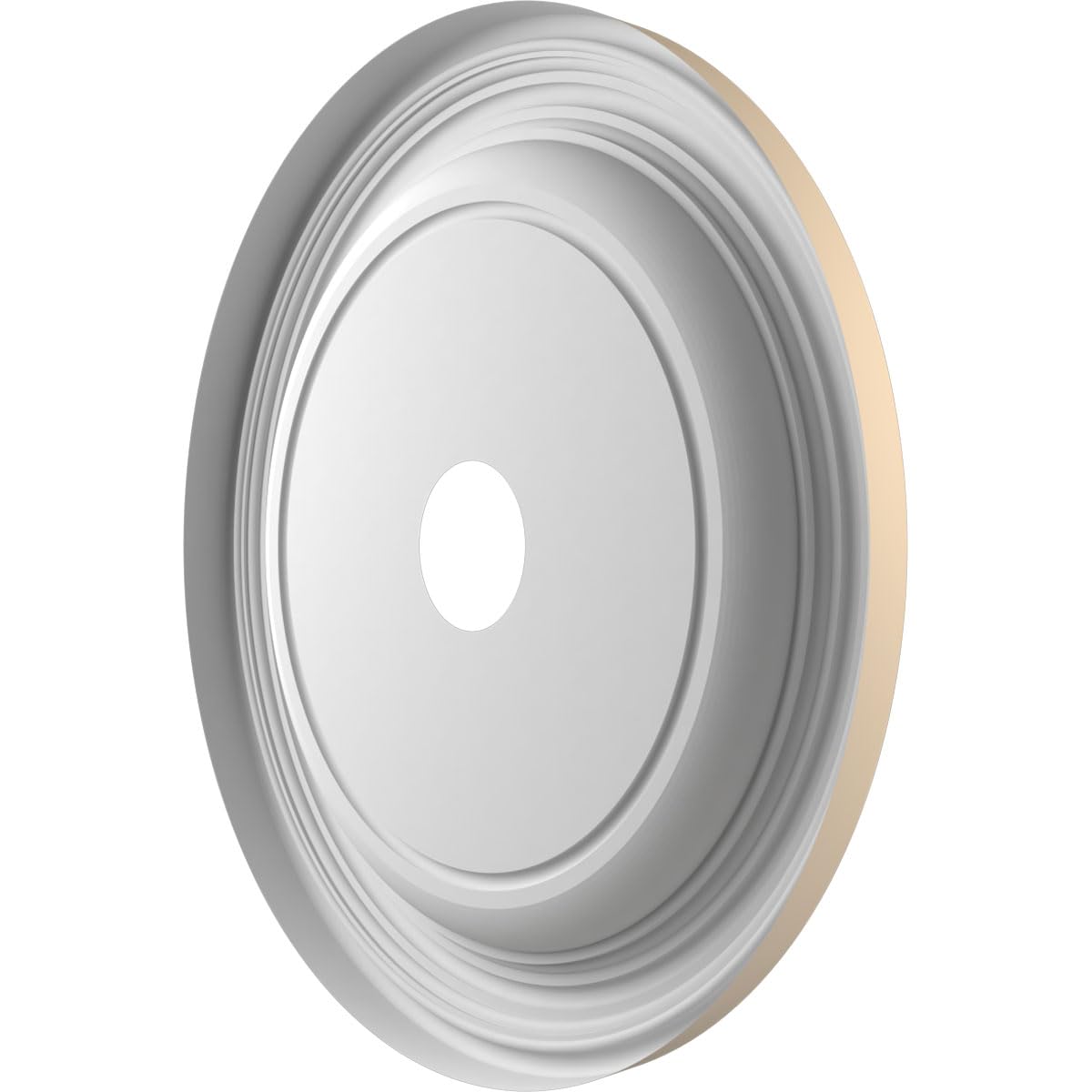 Ekena Millwork 22Od X 3 1/2Id X 1 1/2P Traditional Thermoformed Pvc Ceiling Medallion (Fits Canopies Up To 13 1/2), Ultracover S