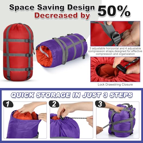 SilTriangle 5 Pack Compression Stuff Sack 5 Assorted Size Sleeping Bag Stuff Sack Ultralight Sleeping Bag Cover Space Savi...