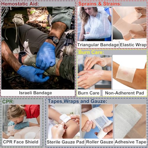 [New Upgrade] First Aid Kit, Survival Gear Outdoor Tactical Gear Set First Aid Kits Military Grade Molle System for Camper...