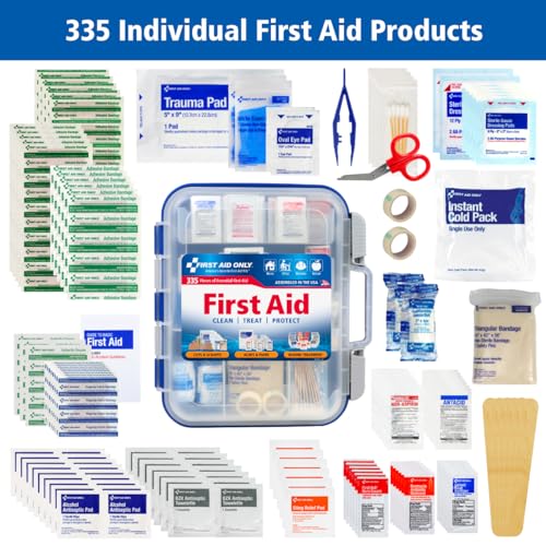 First Aid Only 91247 OSHA-Compliant First Aid Kit, All-Purpose 100-Person Emergency First Aid Kit for Business, Worksite, ...