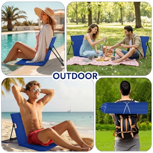 Jetec Foldable Floor Backrest Chair Portable Camping Chair with Storage Bag Light Weight Lazy Seat for Indoor Outdoor Bed ...