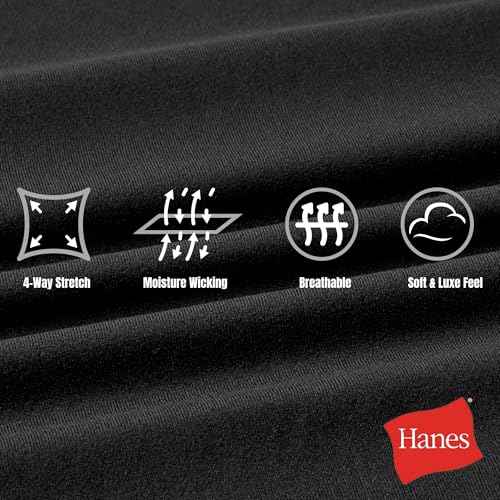 Hanes Womens Leggings Clothing, Moves 7/8 Soft Leggings with Pocket, Moisture Wicking Women's Clothing, Pants, 25" Inseam
