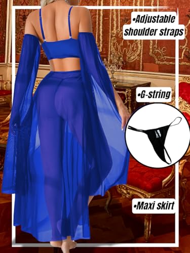ShawGobow Exotic Wear Dancer Outfits,High Slit Skirt Sexy Lingerie For Women,Belly Dance Costume Cosplay Festival