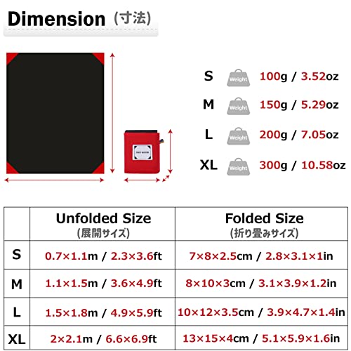 Azarxis Pocket Blanket Waterproof Beach Picnic Festival Mat Sandproof Ultralight Compact Portable Travel Tent Tarp Footpri...
