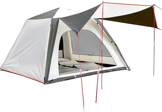 ChHAIS White Outdoor Camping Automatic Speed Open Family 3 People 4 People Tent Anti-Storm Rain Anti-UV Beach Fishing Tent...