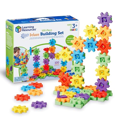 Learning Resources Gears! Gears! Gears! 100-Piece Deluxe Building Set -STEM Activities, Fine Motor Skills, Toddler Explore...