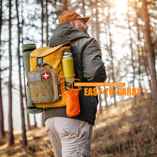 Survival First Aid Kit, Molle Medical Pouch 288PCS Outdoor Emergency Survival Gear and Equipment for Hiking Camping Huntin...