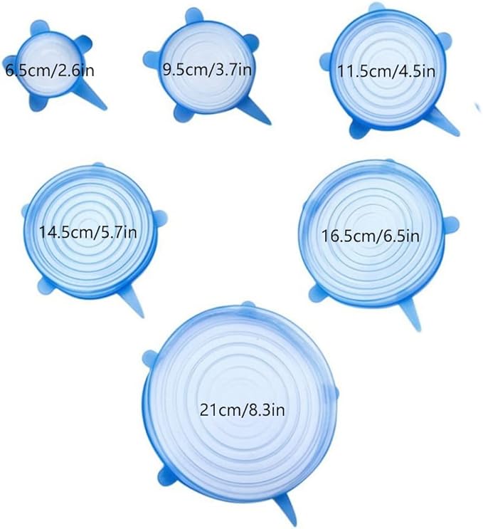 12 pcs Silicone Stretch lids set, 6 Sizes, Reusable Food Storage Covers ，Silicone Bowl Covers，Flexible to Fit All Shape of Containers，Food Cover to Keep Food Fresh (green,pink)