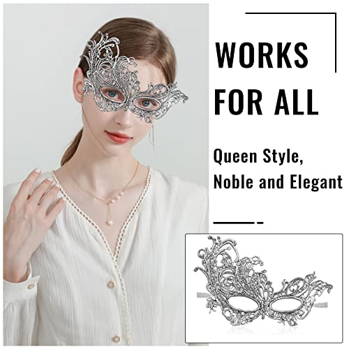 Erythem Masquerade Mask for Women, Venetian Lace Masquerade Mask for Halloween Mardi Gras Costume Party, Fit for Adult