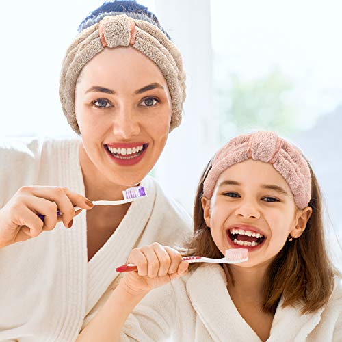 WILLBOND 4 Pack Microfiber Headbands Spa Facial Headbands Makeup Head bands Elastic Terry Cloth Head Wrap for Women Girls ...