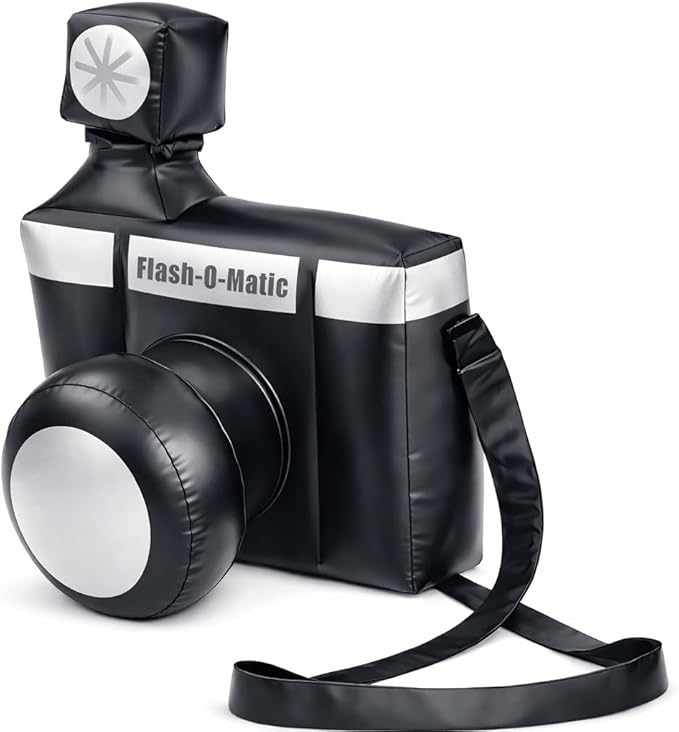 Inflatable Camara | Large Inflatable Clown Camera | Paparazzi & Photobooth Props | Oversized Camera Prop | Black/Silver | ...