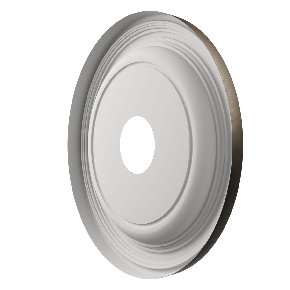 Ekena Millwork 16Od X 3 1/2Id X 1 3/8P Traditional Thermoformed Pvc Ceiling Medallion (Fits Canopies Up To 9 1/2), Metallic Blac