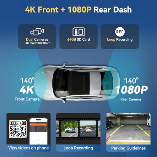 Largest 11.5''Carplay Screen for Car, Wireless A-pple Carplay & Android Auto Car Stereo Touchscreen with 4K Dash Cam and 1...