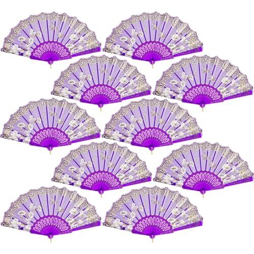 QIRMIZI 30 Pack Folding Fans – Handheld Spanish Style Fans,Bulk Hand Fans for Wedding, Tea Party, Dance, Church,Performanc...