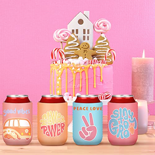 Zhehao 24 Pcs Retro Bachelorette Party Can Coolers Groovy Party Favors Beverage Sleeves Insulated Cooler for Birthday Brid...