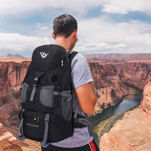 RuRu monkey 50L Hiking Backpack, Waterproof Lightweight Daypack for Outdoor Camping Travel