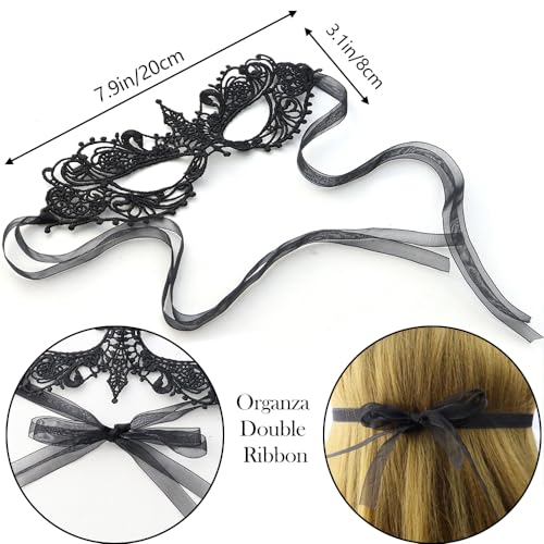 TCOTBE 3-Piece Venetian Party Lace Masquerade Masks - Women's Sexy Elastic Masks for Halloween & Mardi Gras