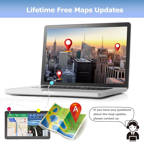 GPS Navigator for Car Truck RV- Navigation System 9 Inchs Touchscreen Navigator with 2025 US/CA/MX Maps, Free Lifetime Upd...