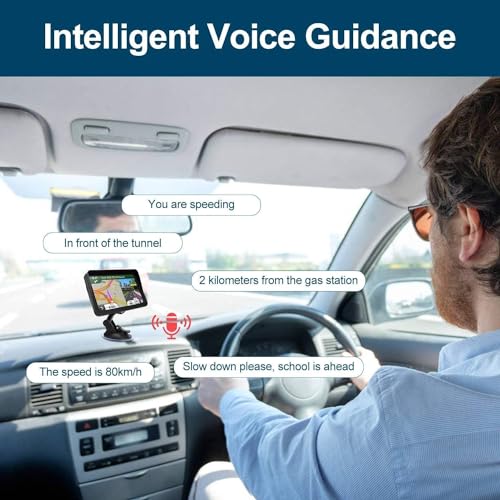 GPS Navigation for Car, Latest 2025 Map,9 inch Touch Screen Real Voice Spoken Turn-by-Turn Direction Reminding Navigation ...