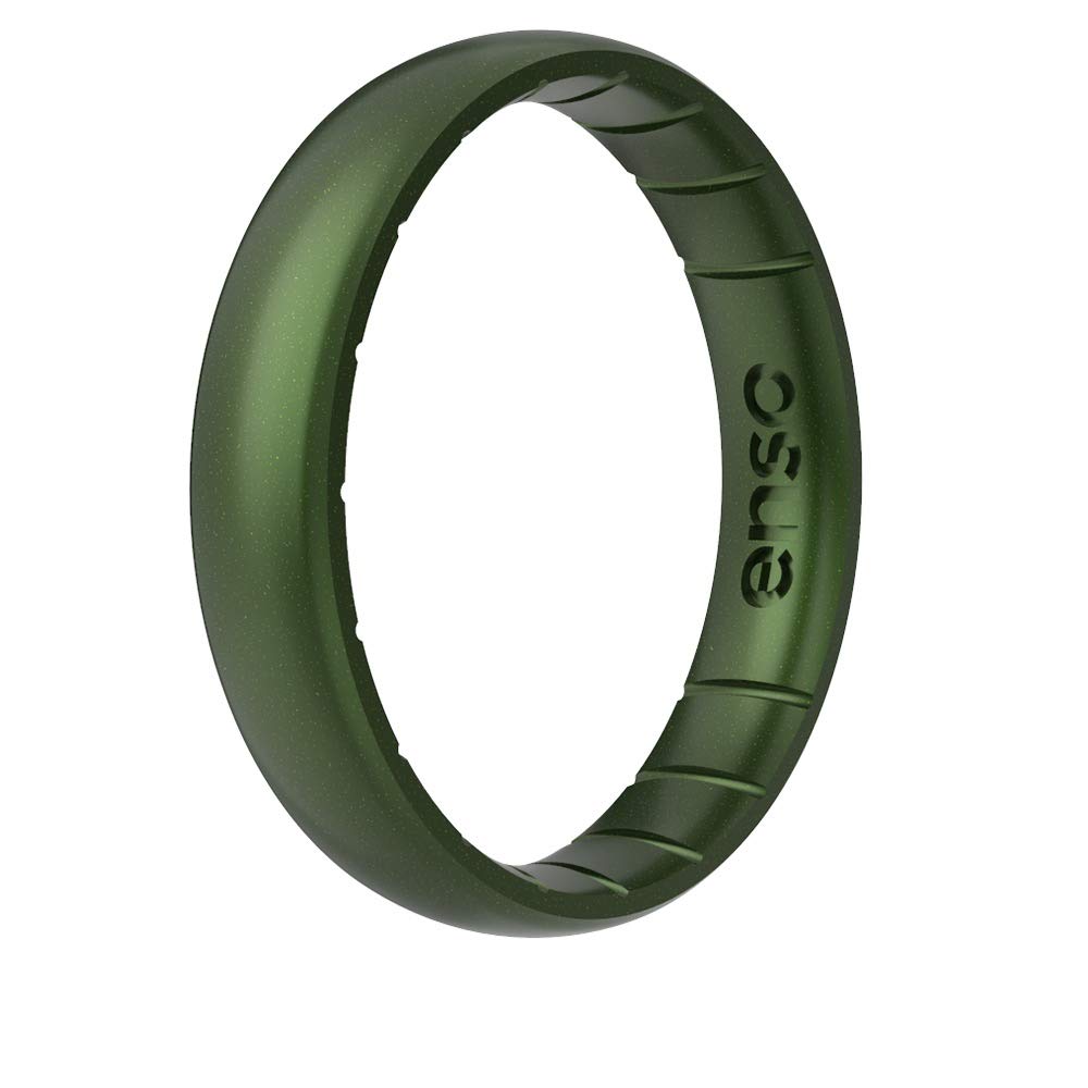 Enso Rings Thin Legend Silicone Ring - Made in The USA - Ultra Comfortable, Breathable, Safe - Unisex Wedding Ring (Loch Ness, 7