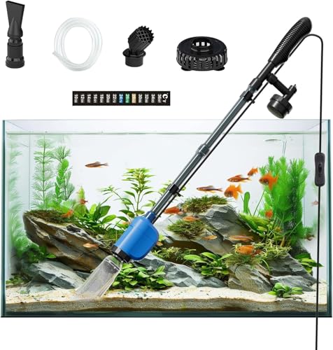 FOUSIUTIM 6-in-1 Electric Aquarium Gravel Cleaner, 530GPH Fish Tank Vacuum with Water Changer, Sand Washer & Debris Remove...