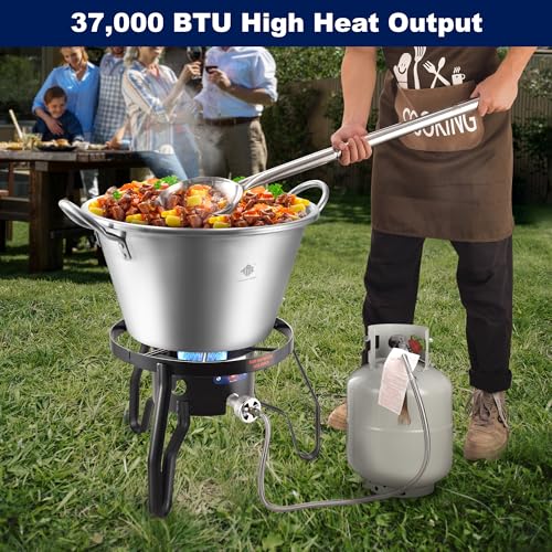 ARC 41QT Outdoor Wok and Propane Stove Outdoor Cooker Set, 21" Heavy Duty Mexican Cazo Para Carnitas, Great for Carnitas B...