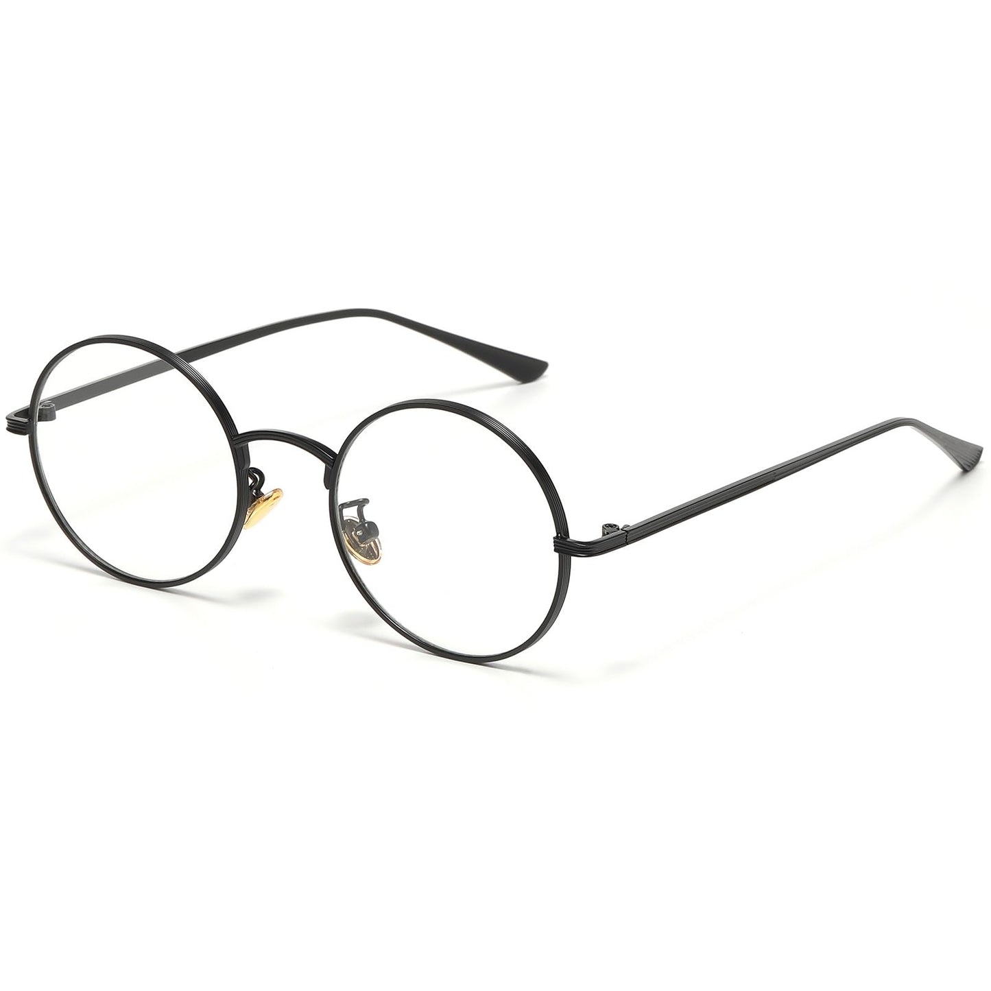 D Lolylad Classic Round Glasses for Women Men Retro Circle Clear Lens Non-Prescription Metal Frame Glasses