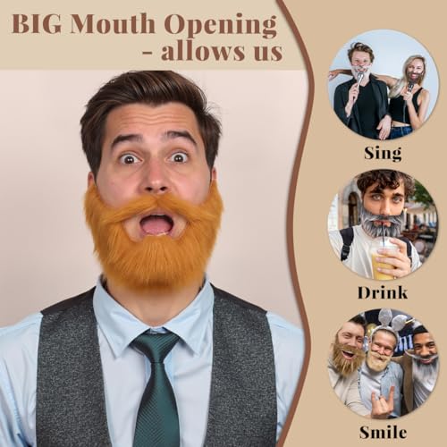 Honcloud Easy to Wear Fake Beard Suitable for Costume Matching Halloween Party