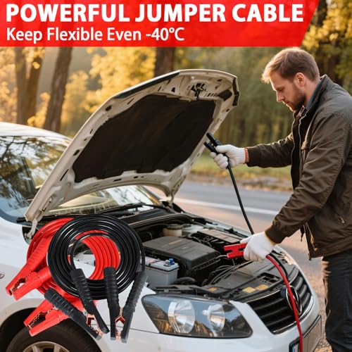 Car Emergency Roadside Tool Kit with Jumper Cable Shovel,Auto Truck Vehicle Assistant Safety Kit Bag for Men Women with Fi...