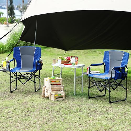 GarveeLife Oversized Directors Camping Chair, Portable Folding Chair for Adults Support 400 lbs, Heavy Duty Lawn Chair wit...