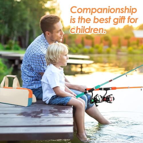 2PCS Fishing Rod Reel Combo 5.9FT Telescopic Fishing Pole Spinning Reel with Baits Hooks Storage Bag Compact Collapsible F...