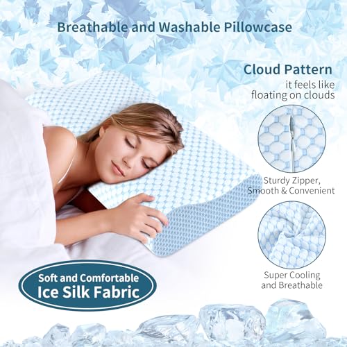 Cervical Pillow for Neck Pain Relief, Contour Memory Foam Pillows for Sleeping, Odorless Ergonomic Pillow Adjustable Ortho...