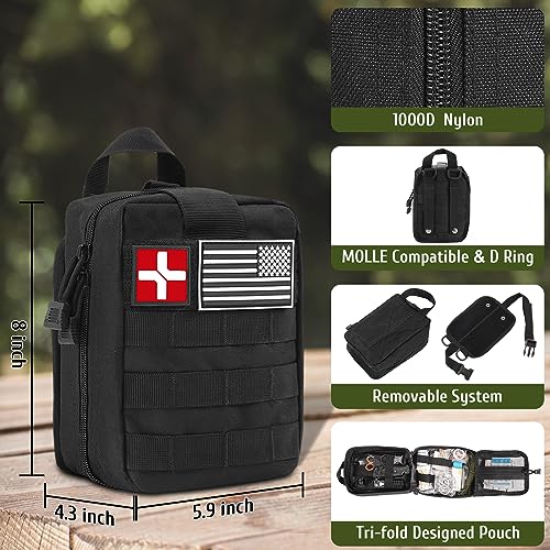 ABPIR 170 PCS Survival Kits, Survival First Aid Kit with Essential Survival Gear Emergency Medical Supplies for Hiking Cam...