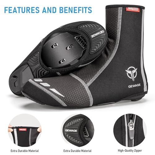 GEWAGE Cycling Shoe Covers -Warm Bike Shoe Covers - Windproof Mountain Road Cycling Overshoes - Cycling Shoe Cover for Men...