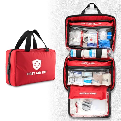 Kitgo First Aid Kit with Hospital Grade Medical Supplies, 220pcs Emergency Medical Trauma Kit, Gift for Dad Husband Great ...