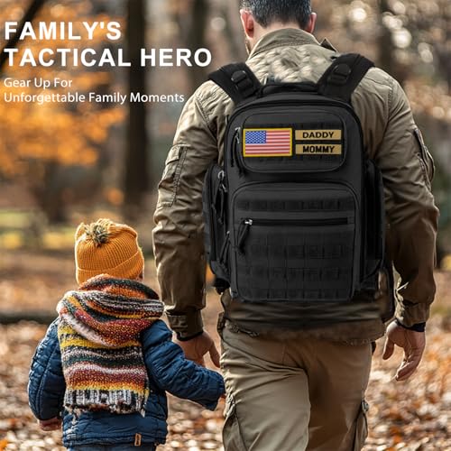 MIRACOL Outdoor Military Diaper Bag: Tactical Style Baby Backpack with Insulated Pockets & Changing Pad - Hiking Camping E...