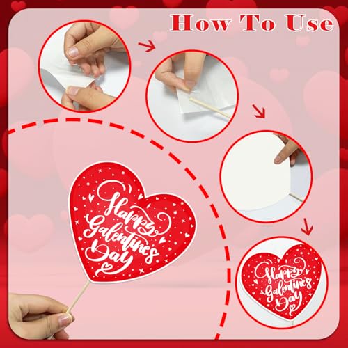 Happy Galentines Day Photo Booth Props Kit, 24 PCS Selfie Photo Booth Accessories with “Happy Valentine’s Day” Signs, Cute...