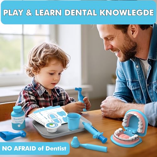 Dentist Play Set for Toddlers 3-5 - Doctor Kit Toy Gifts for 3 4 Year Old Girls, Pretend Play Montessori Toys Teeth and De...