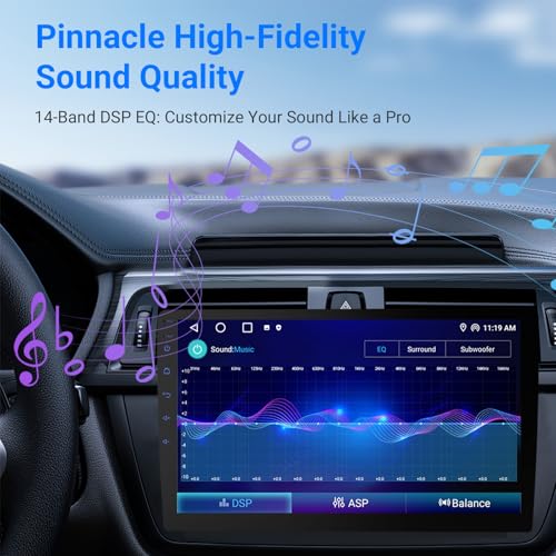 Haudio Double Din Android 13 Car Stereo - 9" HD Touchscreen with Wireless CarPlay & 14-Band DSP, 50W×4 Hi-Fi, Dual USB/DV...