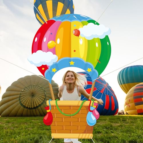 Hot Air Shaped Photo Prop Selfie Frame Back to School Backdrop Party Decoration Balloon Kids Schools Photo Booth Welcome P...