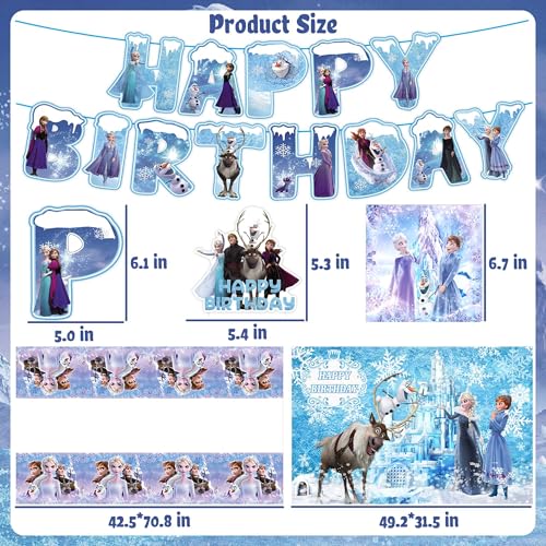 171 PCS Elegant Birthday Party Supplies, Party Decorations Include Tablecloth, Paper Tableware, Stickers, Backdrop, Banne...