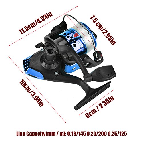 OUKENS Fishing Reel, 3 Colors Freshwater Plastic Plating Lightweight Spinning Fishing Reel Tackle Accessory