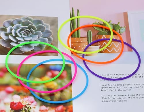 Penta Angel Silicone Jelly Hair Tie Bracelet 30Pcs Adult Size Retro Solid Neon 80s Style Costume Wrist Band Elastics for M...