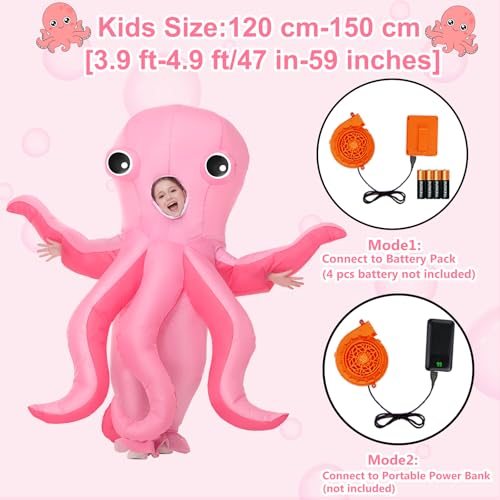 Inflatable Octopus Costume for Kids Halloween Blow Up Costumes for Boys Girls Cosplay Party
