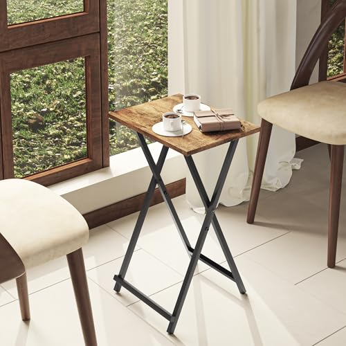 Acovy Foldable TV Trays, Small Folding Table, TV Trays Set of 2, TV Dinner Tray, Side Table for Bed, Couch, Portable Easy ...